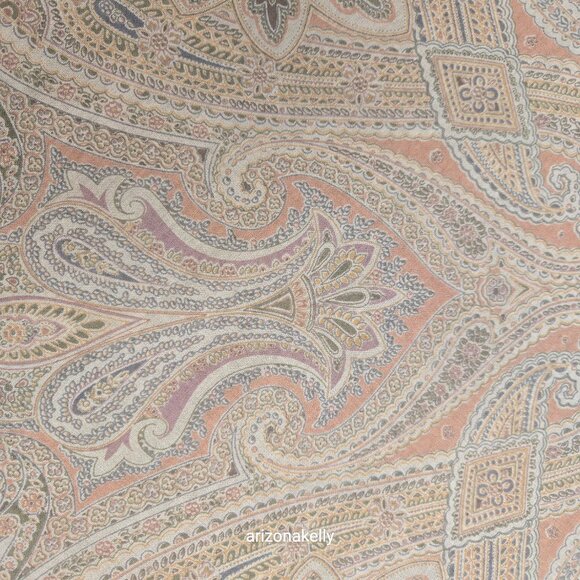 NWOT Altea Wool & Silk Large Square Scarf Muted Grey and Pink Hand-Stitched Hem - Picture 13 of 16